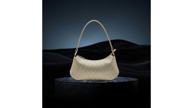 BAGISA Women’s Stylish Golden Textured Shoulder Bag