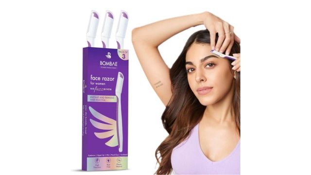 BOMBAE Set of 3 Reusable & Painless Face & Eyebrow Razor