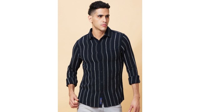 Being HumanMen Slim Fit Opaque Striped Casual Shirt
