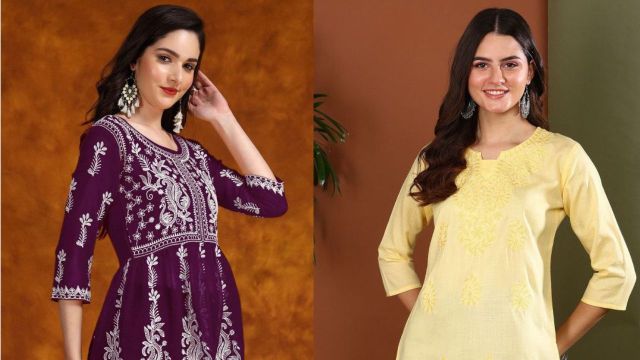 Best A-line chikankari kurtis to check out