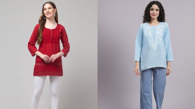 Best cotton chikankari kurtis to check out