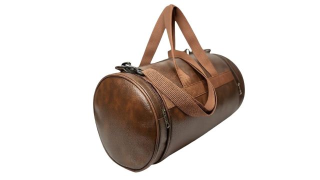 Black DOT PU Leather Gym & Sports Duffel Bag