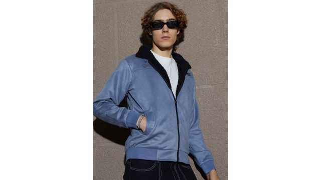 Campus Sutra Men Fleece-Lined Bomber Jacket