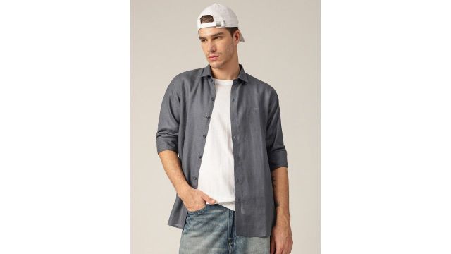 DENNISON Spread Collar Comfort Relaxed Fit Sustainable Casual Shirt