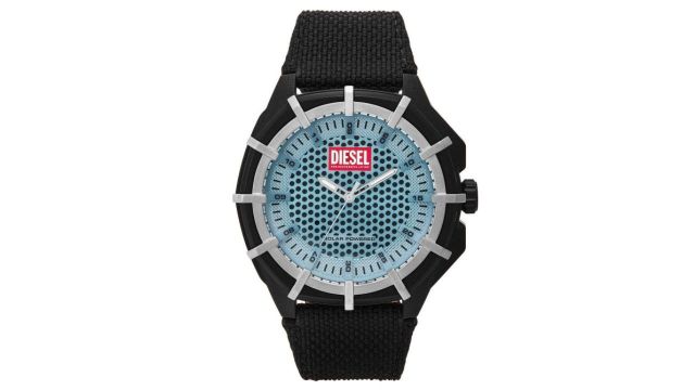 DIESEL Men Framed Textured Dial & Leather Straps Analogue Watch DZ4679