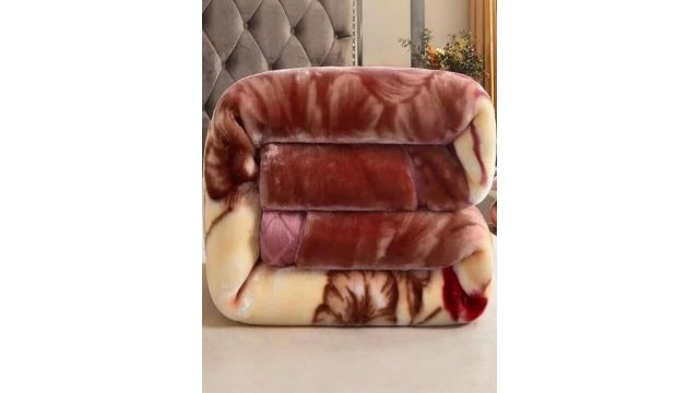 Doristyle Brown 500 GSM Printed Double Bed Blanket