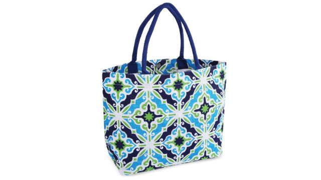 Earthbags Blue Printed Oversized Jute Bag