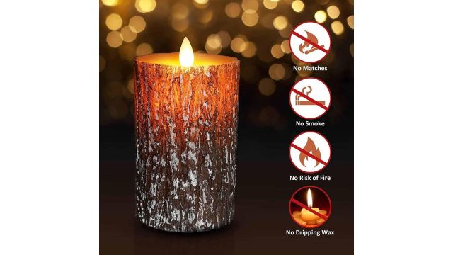 Evona Battery Operate LED Flameless Pillar Candles