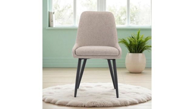 Finch Fox Morris Glam Comfortable Fabric Upholstered Padded Living Room Side Dining Chair