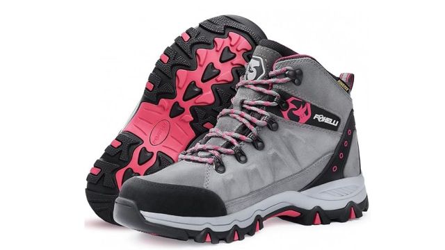 Foxelli Women’s Suede Leather Hiking Boots