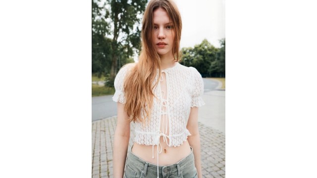 H&MCropped Pointelle-Knit Top