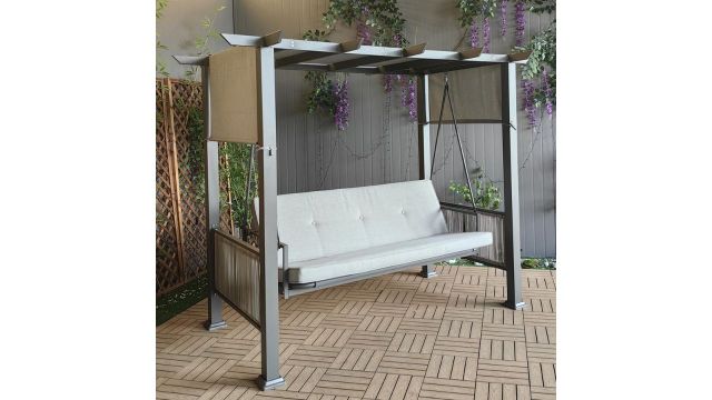 Invezo Outdoor Swing for Garden 3‑Seater Pergola Swing