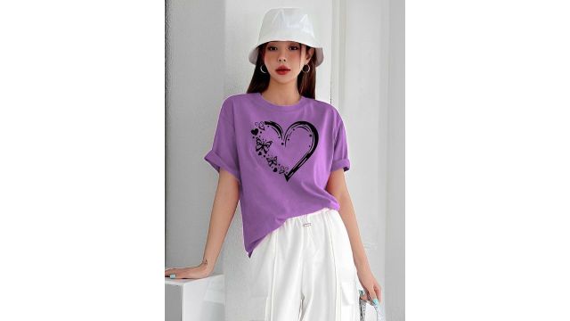 LECOWAR Women Graphic Printed Regular Fit T-shirt