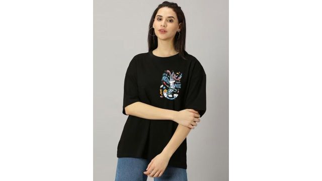 LECOWAR Women Printed Pockets T-shirt