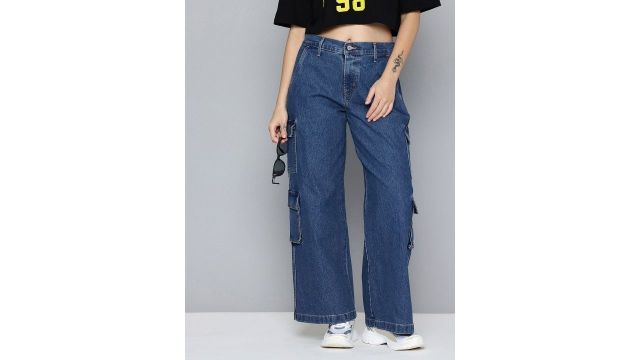 Levis Women Baggy Light Fade Stretchable Jeans