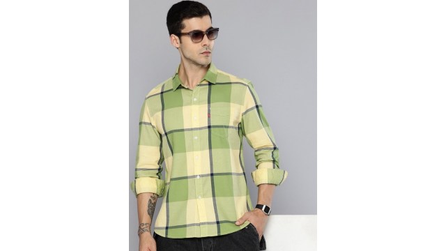 LevisSlim Fit Checked Pure Cotton Casual Shirt