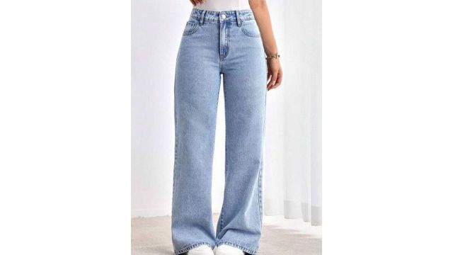 Mast & Harbour Women Jean Wide Leg High-Rise Light Fade Stretchable Jeans
