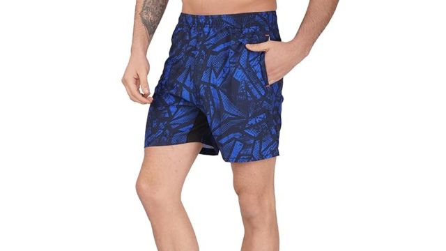 NEVER LOSE Mens 5" Swim Trunks with Zipper Pockets