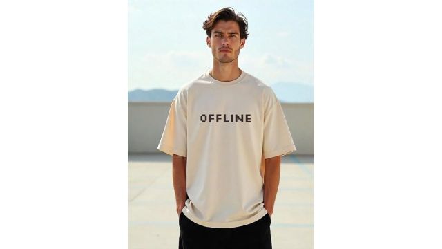 NOBERO Men's Cotton Oversized Fit Graphic Print T-Shirt