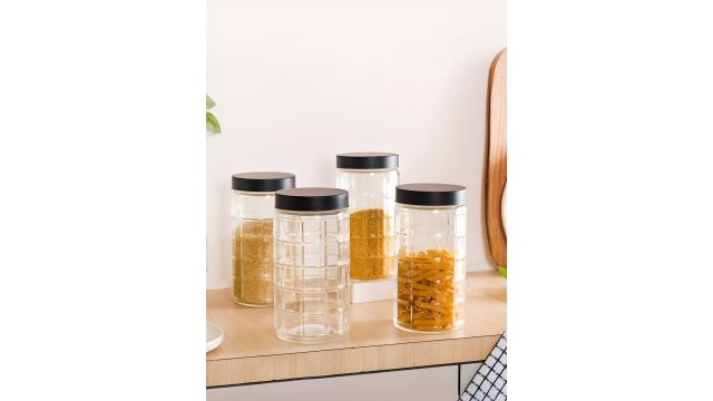 Nestasia Set Of 4 Transparent Glass Container