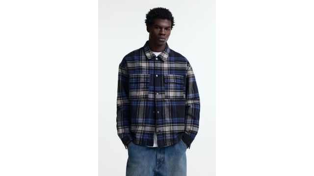 OVERSIZED FIT FLANNEL OVERSHIRT (1296213001, checked)