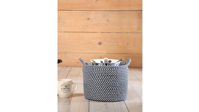 Pano Striped Bamboo Storage Basket