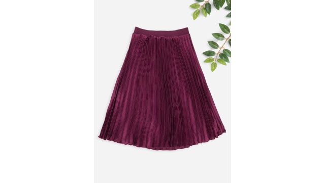 Pantaloons Junior Girls Flared Pleated A-Line Midi Skirt