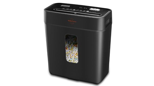 Paper Shredder for Home Use, VidaTeco 6-Sheet Cross-Cut