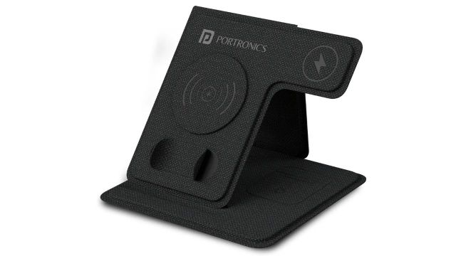Portronics Freedom Fold 3 15W 3 in 1 Foldable MagSafe Compatible Wireless Charger Charging Pad