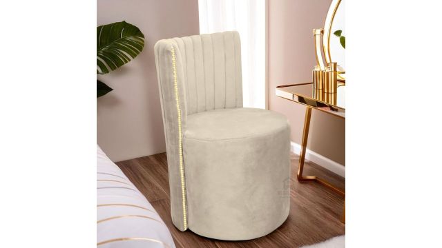 RIBAVARY Luxury Velvet Ottoman Chair Pouffe Stool