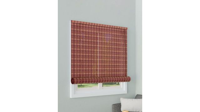 RUBOXA Maroon Dust Protection Bamboo Window Blinds