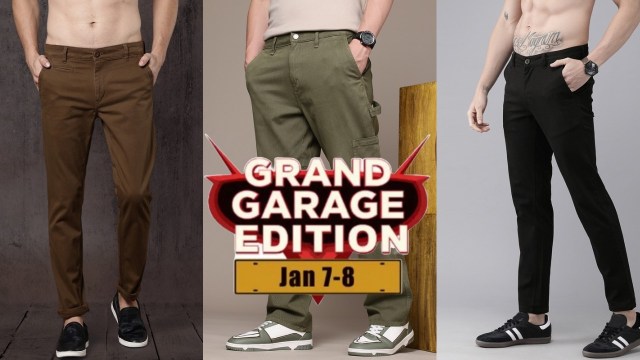 Roadster Grand Garage Edition Sale 2026 - Top Deals on Men’s Trousers on Myntra