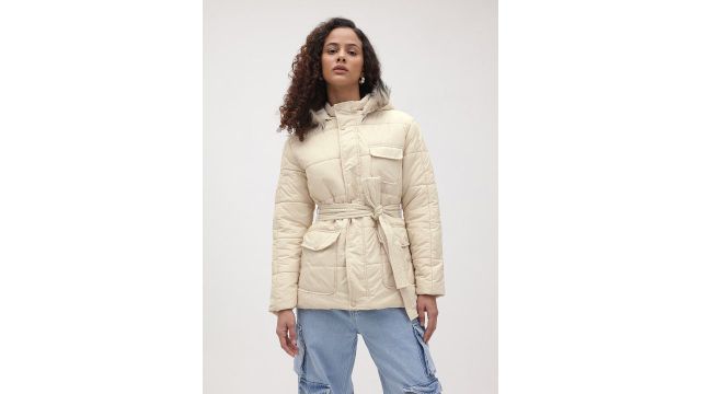 Roadster The Life Co. Longline Parka Jacket (Cream)