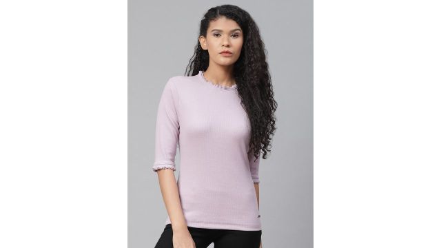 Roadster The Lifestyle Co Lavender Ribbed Regular Top