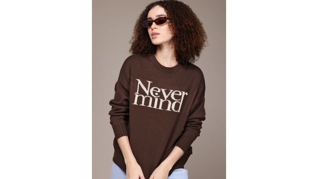 Roadster The Lifestyle Co. Pure Acrylic Typography Sweater