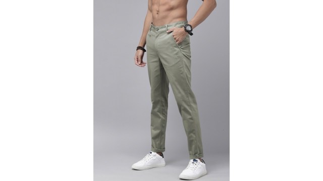 RoadsterMen Budford Satin Stretch Chinos
