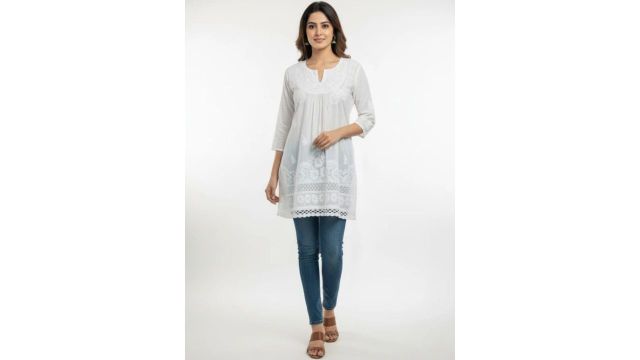 SHOESTER FOOTWEAR chikankari kurti
