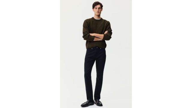 SLIM FIT 5-POCKET TROUSERS (1253397001, black)