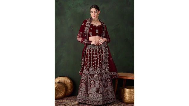 Sangria velvet lehenga 