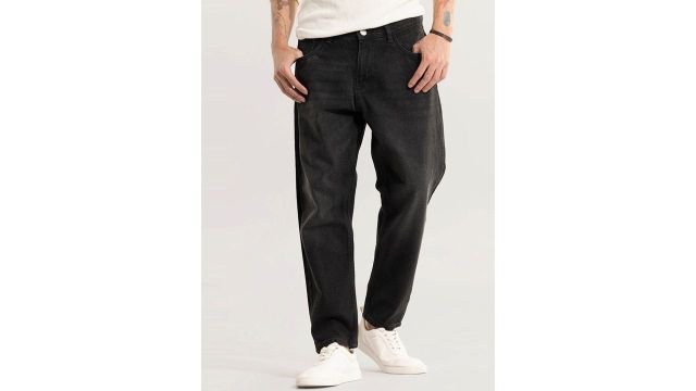 Snitch Men Light Fade Pure Cotton Baggy Jeans