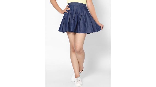 TeenTrums Girls Denim Flared Above Knee Skirt