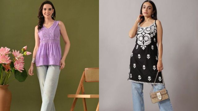 Top sleeveless chikankari kurtis to consider