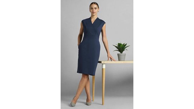 Van Heusen Women's Cotton Blend Sheath Dress