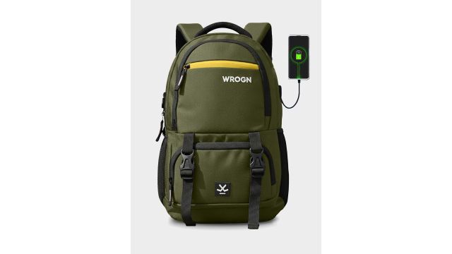 WROGN Unisex Backpack with USB Charging Port