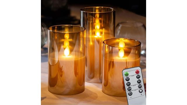 XERGY Acrylic Glass Battery Operated Flameless LED Candles