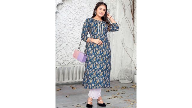 ZAZADIYA IMPEX (blue) chikankari kurti