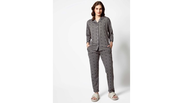 ZeyoWomen Printed Pure Cotton Night suit