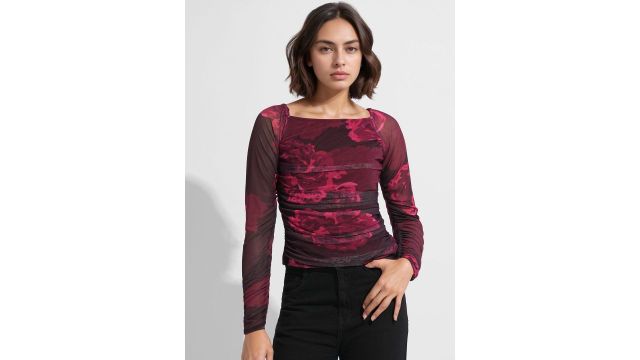all about you Women Floral Printed Ruched Fitted Top