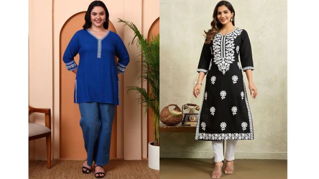 YASH GALLERY and KALINI chikankari kurti