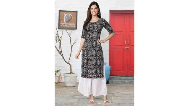 7Threads Women's Crepe Printed Kurta Pack of 6